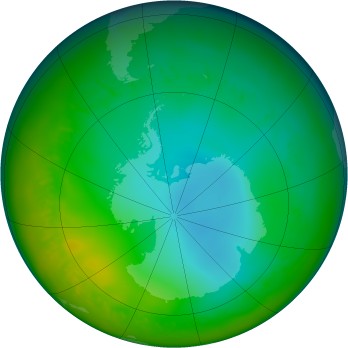 Antarctic ozone map for 2011-07